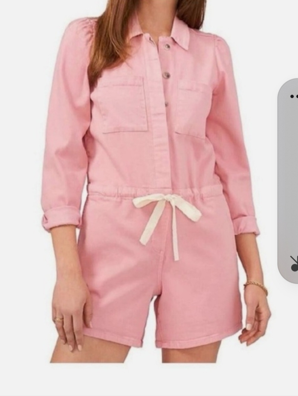 Blush Romper with Drawstring Waist